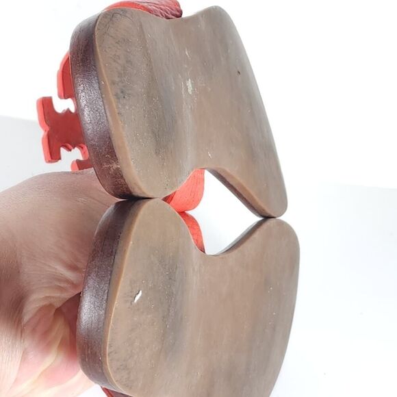 Tory Burch Women's Moore US 7M Corral Leather Slip On Flat Thong Sandals Shoes - Picture 16 of 16